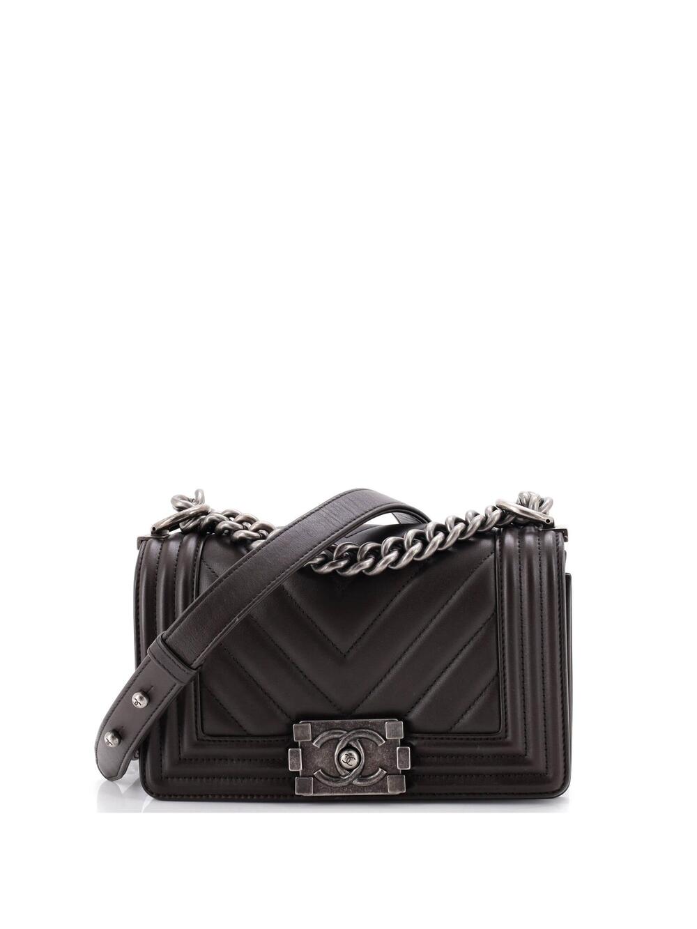 Chanel Boy Flap Bag Chevron Calfskin #321063C37B